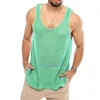 Men's Tank Tops See Through Sleeveless Vest Casual Knitwear Loose Sweater Unique Workout Outdoor T-shirt Gym Muscle Shirt