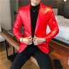 Men's Suits Homme Social Business Leather Color Men Street Solid Masculino Autumn Coat Slim Casual Jacket Fit Blazer 2023 Costume Wear