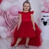 Kız Elbiseler Nane Aline Toddler Çiçek Ruffles Kes Prenses Cemaati Doğum Günü Pageant Robe de demoiselle