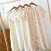 Women's Sleepwear Sweet Cotton Nightgown Summer Dress Short Sleeve Nightdress Floral Printing Loose Night Women