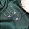 Pendant Necklaces Romantic Color Resin Clavicle Chain For Women Trendy Stars Love Butterfly Fashion Jewelry Girl Gift 230506 Drop Deli Dhqoj