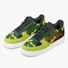 DIY shoes one for men women platform casual sneaker personalized text with Camouflage green cool style trainers outdoor shoes cartoon Versatile 36086