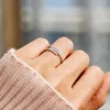 Cluster Rings Korean Fashion Pinky For Women's Adjustable Silver Color Cubic Zirconia Designer Ring Valentines Day Gift Jewelry KBR070