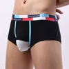 Cuecas masculinas de algodão boxer shorts sexy u convexo calcinha masculina antibacteriana malha respirável pênis bolsa homem