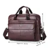 BROCTUCASES BULLCAPTAIN Men's Bag äkta läder Män portfölj för Laptop 14 Messenger Business Portfolio Document A4 230901