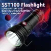 Taschenlampen LED Quad Core SST100 Taschenlampe Aufladen Selbstverteidigung Wasserdicht Langstrecken Super Helle Haushalt Outdoor Taschenlampe HKD230902