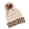 Beralar Örme Şapka Sıcak Açık Tedarik Hassas Kış Dekoratif Beanie Leopard Dekorasyon