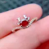 Bagues de cluster Design Ruby Ring réel et naturel 925 Sterling Silver Gemstone Fine Femmes Bijoux