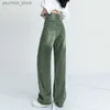 Dżinsy damskie zoenova workowane dżinsy zielone kobietę 2022 Vintage Streetwear Y2K Korean Fashion Dżinansowe spodnie proste szerokie nogi Kobiet Komisja Q230901