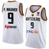 プリント2023ワールドカップドイツバスケットボールジャージDeutschland 7 Johannes Voigtmann 0 Isaac Bonga 13 Moritz Wagner 9 Franz Wagner 5 Niels Giffey 4 Maodo Lo Nationalチームチーム