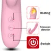 230901 230901 230901 Verwarmingsdildo-vibrator voor vrouwen Dubbele motor Telescopische vrouwelijke GSpot Vagina Clitorisstimulator Masturbator