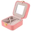 Jewelry Pouches Multifunctional Box Small Case Mirror Necklace Storage Organizer Earrings