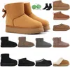 Зимний дизайнер мини -ботинки для женской меховой платформы подошва Ultra Boot Bool Black Furry Snow Booties Австралия Australie Classic Bottes Tasman Slippers Tazz