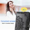 Fold5 Flower Datura Folding Shell for Samsung Galaxy Z Fold 3 Fold2 Fold 5 Magnetic Multi Funtion Card Wallet Leather Phone Case