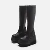 Botas femininas sapatos de plataforma botas chuva combate militar curto couro preto novo rock punk goth lolita ofertas de folga para meninas sapatos de festa