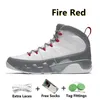 2024 9S Fire Red Basketball Chaussures 9S Light Olive Concord Chili Rouge Bred Brevet Blanc Gym Rouge Baskets Baskets avec boîte