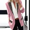 Women's Suits Blazer For Fahion Lapel Cape Leopard Notch Laple- Casual Office Suit Outwear Vintage Outerwear Slim