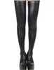 Sexiga strumpor Super Deal Black Leather Stockings Erotic Back Dxhet Kvinnor Lår High Lady Trendy Len Wear With Stay Up Silicone 230901