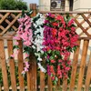 Dekorativa blommor yomdid konstgjorda hängande falska växter buketter bougainvillea siden vinrankor för hem uteplats gräsmatt trädgård dekoration