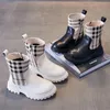Botalar Sonbahar/Kış İngiliz Gril Klasik Ayak Bileği Botları Moda Çocuk Ayakkabı Kızlar Trend Big Boy Boot Botines 2352