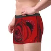 Cuecas masculinas calcinha boxers roupa interior pétalas de rosa vermelha com gotas de chuva sexy shorts masculinos