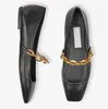 Élégant diamant Tilda sandales chaussures en cuir Nappa avec sangle de chaîne Gols bout carré plat blanc noir confort dame décontracté marche EU35-43