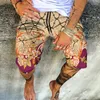 Pantaloncini da uomo 3D Summer Fashion Pantaloni da spiaggia hawaiani con coulisse in vita larghi S-6XL Tema fiore dorato