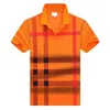 Herrenmode-Polohemd, klassisches Business-High-Street-Stickerei, Burgerys-Polokragen, kurzärmlig, kariert, hochwertiges Baumwoll-T-Shirt, klassisches, bequemes Freizeithemd