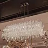 Chandeliers Modern Crystal Chandelier For Dining Room Chrome Large Home Decor Hanging Light Fixture Luxury Kitchen Island Led Cristal Lamp