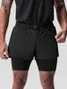 Men's Shorts 2023 Summer Sports Elastic Band With Four Sides Double Layer Running And Fitness Pants