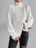 Kvinnors tröjor Kvinnor Autumn Winter Solid Sweater Pullovers Elegant Office Lady Pullover Lång ärm O Neck Loose Split 2023