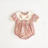 Cute Flower Infant Summer Toddler Romper Tosit Nowonarodzone dziecko Rompers Bawełny krótki rękaw Cienkie ubrania 2555