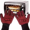 Five Fingers Gloves One Pair Oven Mitts High Temperature Resistance Sile Kitchen Microwave Glove Air Fryer Barbecue BBQ Baking Gloves 211124 x0902