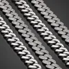 China Jewelry Factory Punk Style 16mm White Gold Plated AAAAA Buguette CZ Diamond Iced Out Cuban Link Chain Necklace For Men