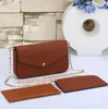 Borsa a tracolla pochette classica donna stampa pelle set 3 pezzi portafoglio borsa a tracolla stile Francia borse a tracolla firmate presbiopia borsa da sera multicolore