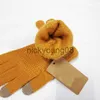 Gants à cinq doigts Marque Solide Couleur Hiver Lettre Gants Tricotés Chaud Cinq Doigts Gants Hommes Femmes Bonbons Couleur Gants Mignon Étudiant Gant 4 Couleurs x0902