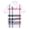 Polos de moda masculina Classic Business High Street Bordado Burgerys Polo Collar Manga curta xadrez Camiseta de algodão de alta qualidade Clássico Camisa casual confortável