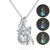 Anhänger Halsketten Charm Glühende Meerjungfrau Legierung Halskette Leuchtende Halloween Schmuck Halsband 3 Farben Geschenk Für Frauen Mode Kette