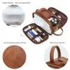 Totes À Prova D 'Água Retro Homens de Couro Saco de Higiênico Caixa de Lavagem de Viagem Kit de Barbear Banheiro PU Organizador de Maquiagem Sacos de Maquiagem elegantehandbagsstore