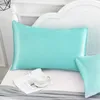 20*26 inch Silk Satin Pillow Case 21 Colors Cooling Envelope Pillowcase Ice Silk Skin-friendly Pillowslip Solid Color Pillow Cover Bedding Supplies Q552