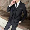 Abiti da uomo (giacca gilet pantaloni) Uomo semplice business casual elegante moda colloquio di lavoro abito da uomo slim 3 pezzi 5XL