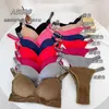 Hot drill polka dot bra underwear suit letter beautiful back sexy breasted underwear women fixed bra pad integrated230902