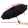 Guarda-chuvas à prova de vento duplo totalmente automático dobrável guarda-chuva mulheres homens dez osso carro luxo grande revestimento de negócios anti uv guarda-sol