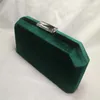 Evening Bags Dark Green Velvet Hard Case Box Clutch and Purses Handbags with Shoulder Chain for Ball Party Prom 230901