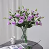 Decorative Flowers 67CM Artificial Flower 3-head Platycodon Bouquet Silk Three Pronged Ocean Wedding Home Decoration