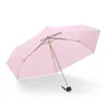 Paraplyer Ultralight 175G Liten och lätt fast färgfoldning Ultra Aluminium Triple Paraply för Women Guarda Chuva