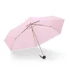 Paraplu's Ultralight 175g Klein en licht effen kleur Opvouwbare Ultra Aluminium drievoudige paraplu voor dames Guarda Chuva