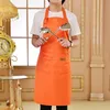 Aprons 1 pcs Waterproof apron woman's solid color cooking men chef waiter cafe shop barbecue barber bib kitchen accessories 230901