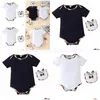 Rompers Baby Girls And Boy Short Sleeve Cotton Born Clothes Designer Brand Infant Romper Children Pajamas 2Pcs Drop Delivery Kids Ma Dhc1V