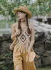 Женские танки JMPRS Tassel Женщины Boho Summer Beach Vintage Indie Folk женщина Camis Sexy Cotton Line Ladies Crop Tops